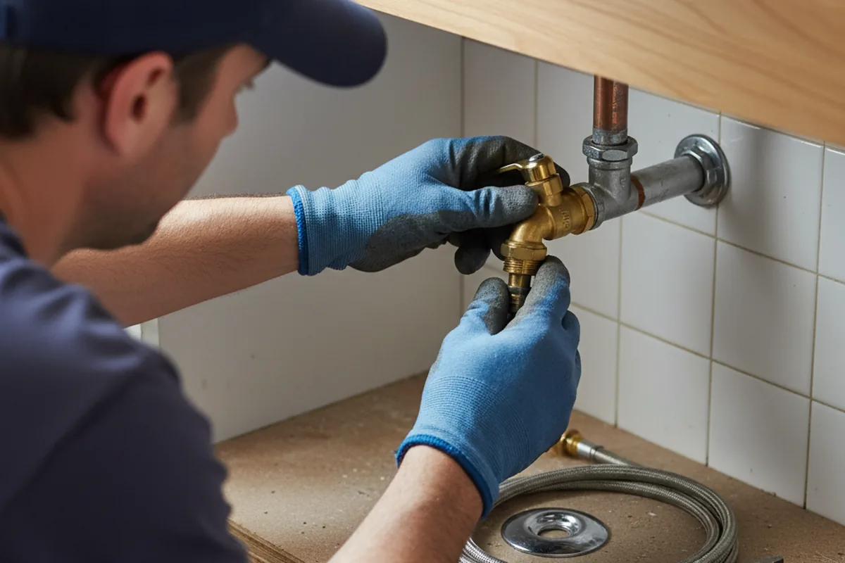 Shutoff valve and fitting work during Burst Pipe Repair in Saint Joseph